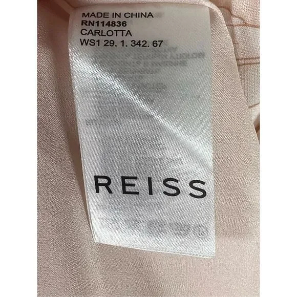 NWT Reiss Women's Floral Carlotta Tie Waist Flippy Blush Mini Dress Size 12 - Picture 10 of 12